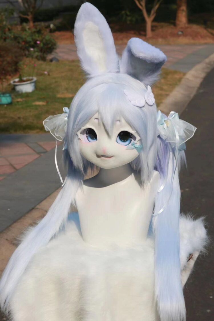 Light Blue Double Ponytail Bunny Fursuit